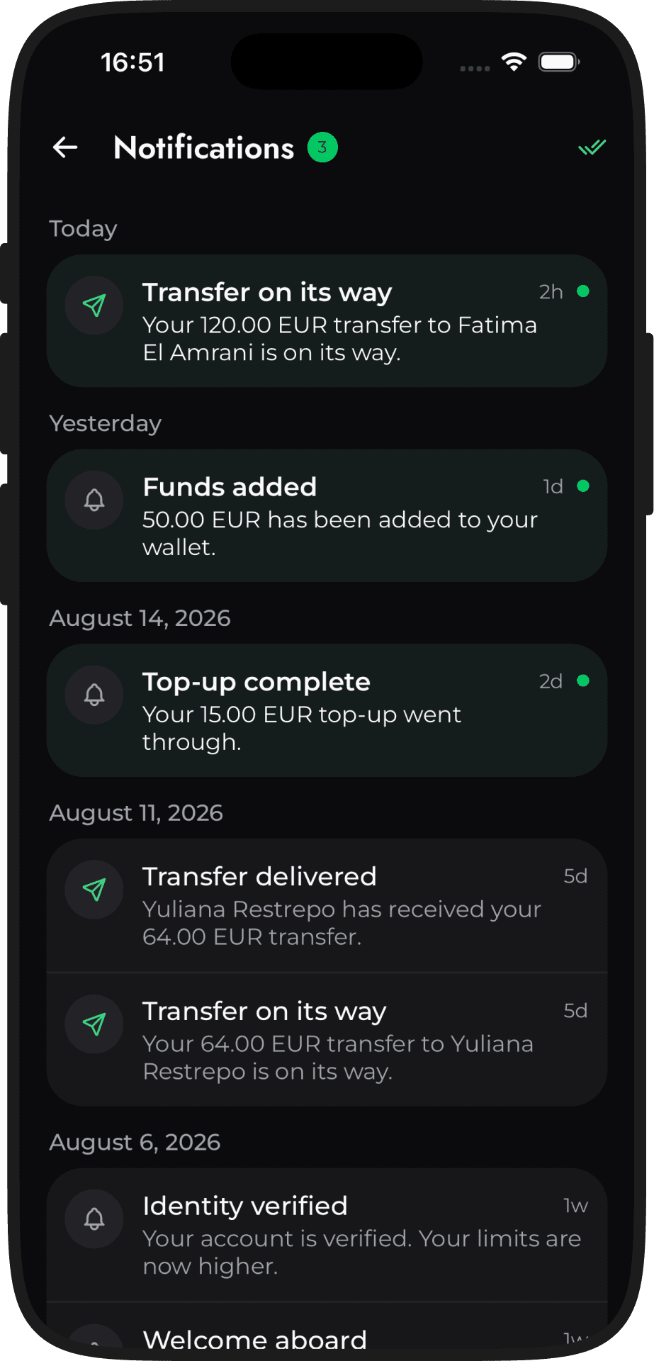 Transfer2World — Notifications