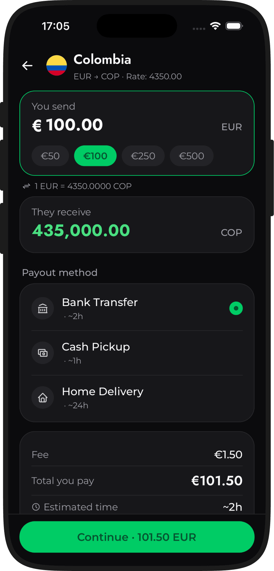 Transfer2World — Payout rails