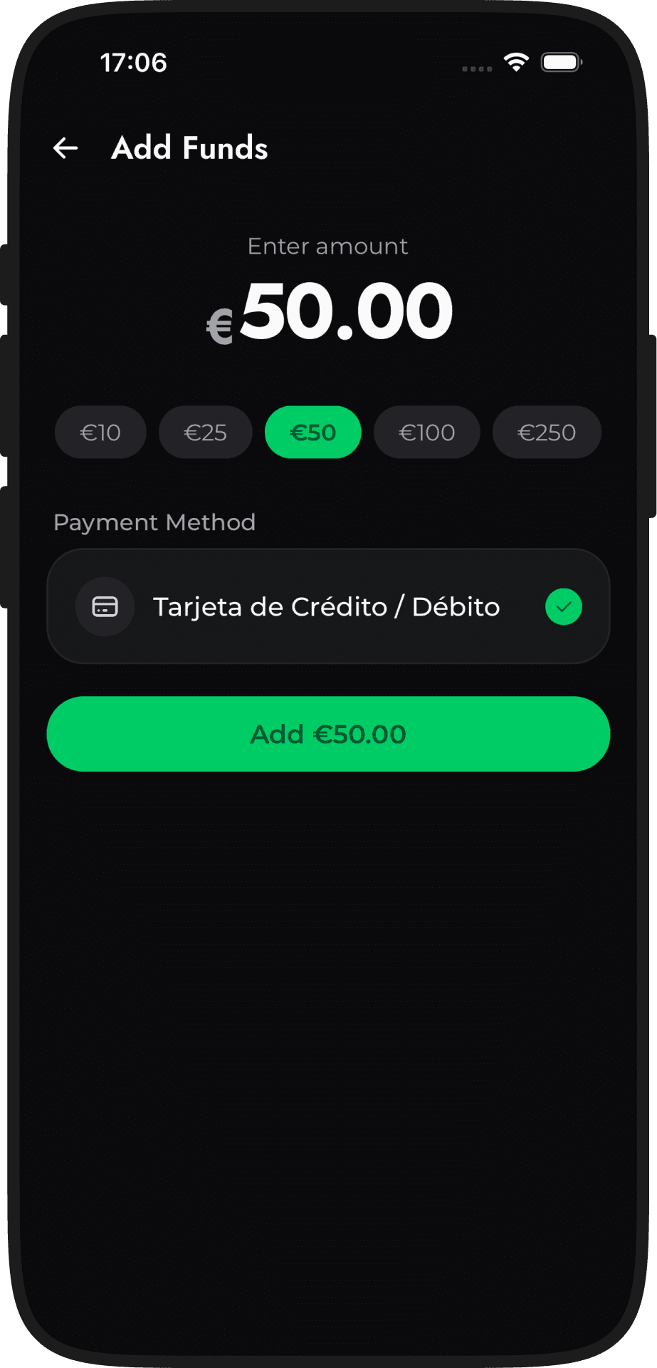 Transfer2World — Add funds