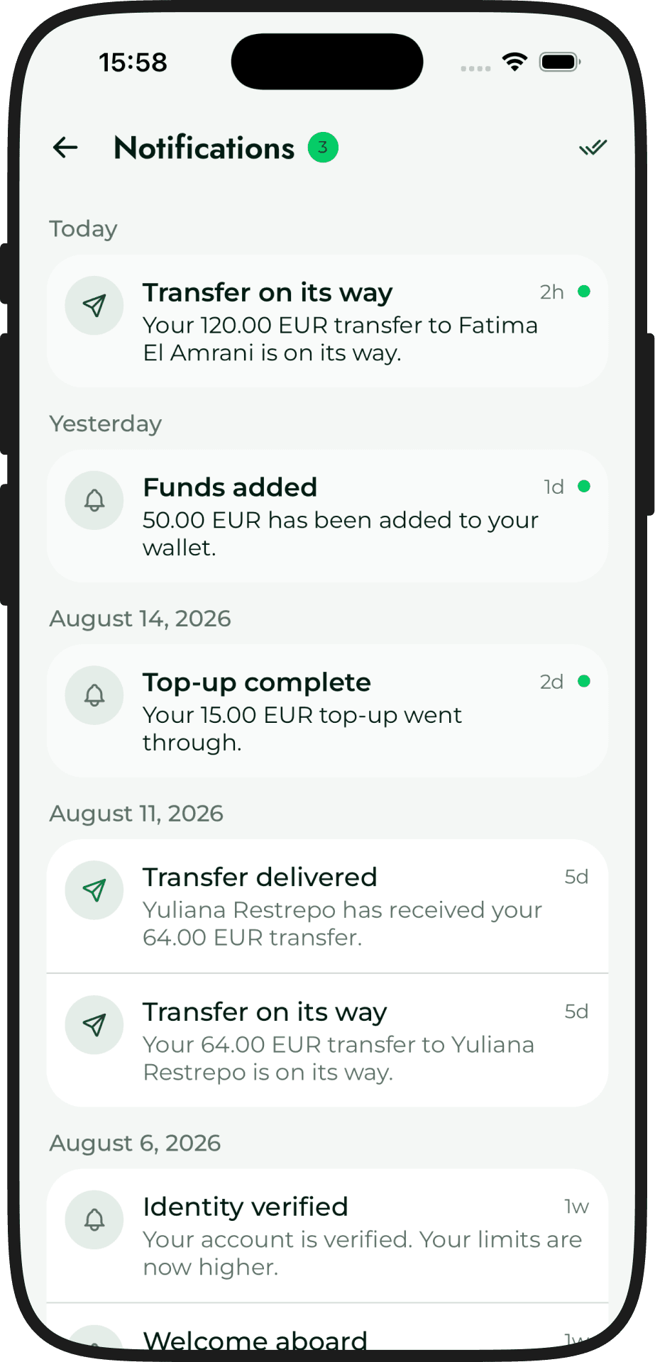 Transfer2World — Notifications